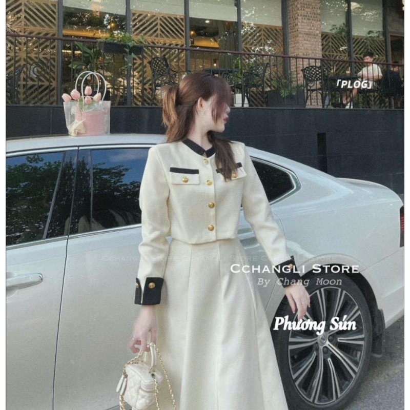 Set áo dạ kèm chân váy 💯HÀNG THIẾT KẾ TẾT 2024 💖