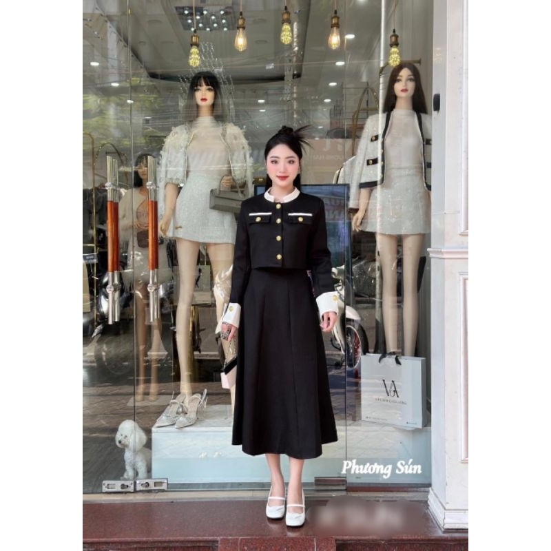 Set áo dạ kèm chân váy 💯HÀNG THIẾT KẾ TẾT 2024 💖