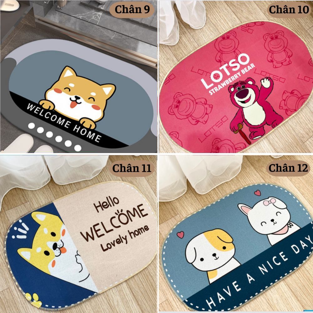 THẢM LAU CHÂN , THẢM CHÙI CHÂN 3D CHỐNG TRƠN TRƯỢT SIÊU THẤM NHÀ TẮM , NHÀ BẾP 40x60CM