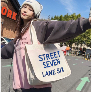 Tote đeo vai Canvas chất đẹp size lớn STREET đựng vừa A4