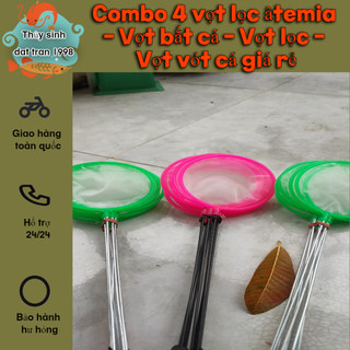 Combo 4 Vợt lọc atemia - Vợt Nano -Vợt bắt cá con - Vợt lọc bobo - Vợt vớt cá giá rẻ