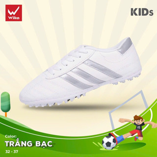 Giày đá bóng trẻ em Wika 3 sọc size 32-37 khâu full đế bền đẹp cao cấp chính hãng giá rẻ nam nữ bé trai gái học thể dục