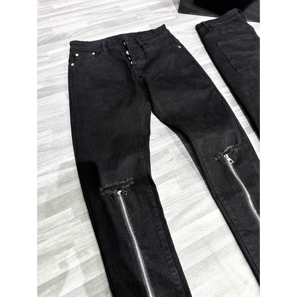 Quần jeans nam amiri đen 2 khóa chân boy phố 2023