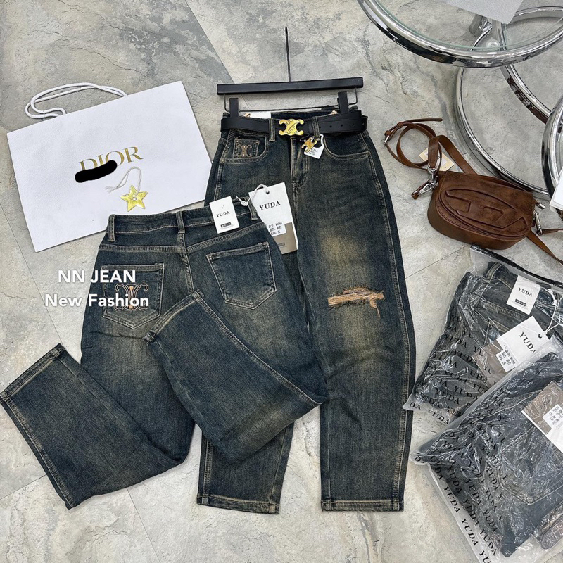 Quần jeans baggy CE-LINE chất co giãn hàng QCL1