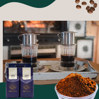 Cà phê bột nguyên chất pha phin, Robusta rang mộc, PM Coffee - 500Gr