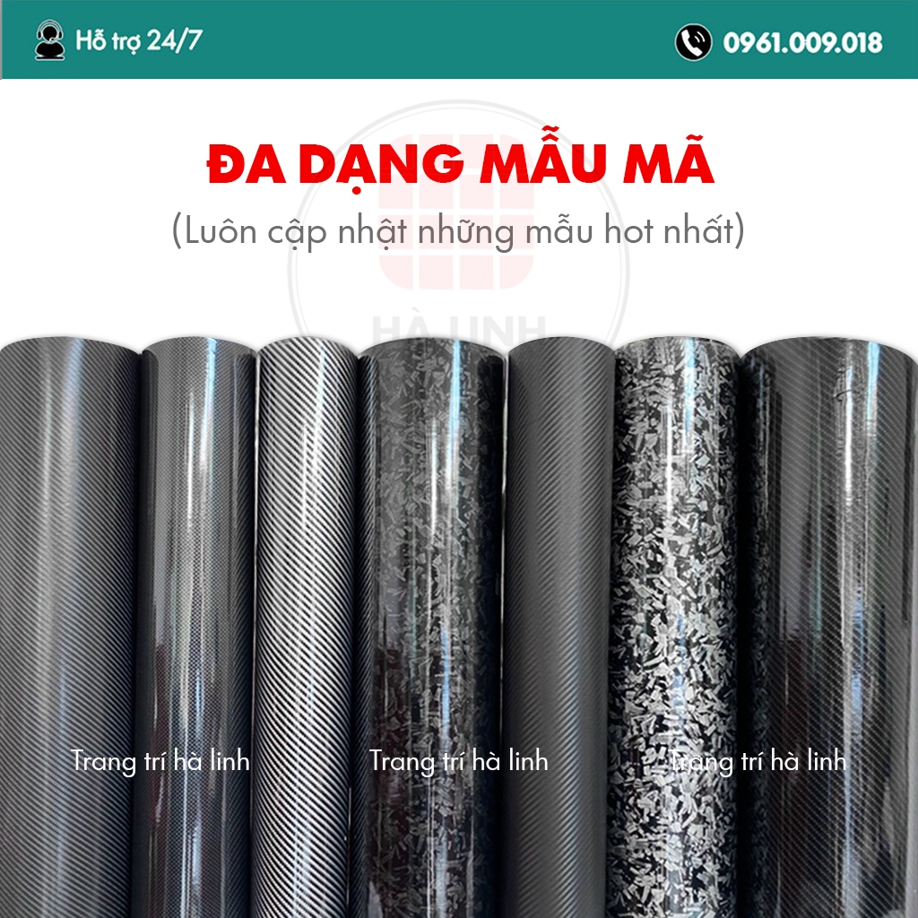 Decal vân carbon 5d dán xe máy ô tô laptop điện thoại vân bóng nhám cao cấp