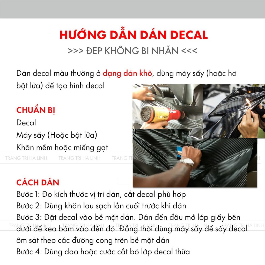 Decal vân carbon 5d dán xe máy ô tô laptop điện thoại vân bóng nhám cao cấp