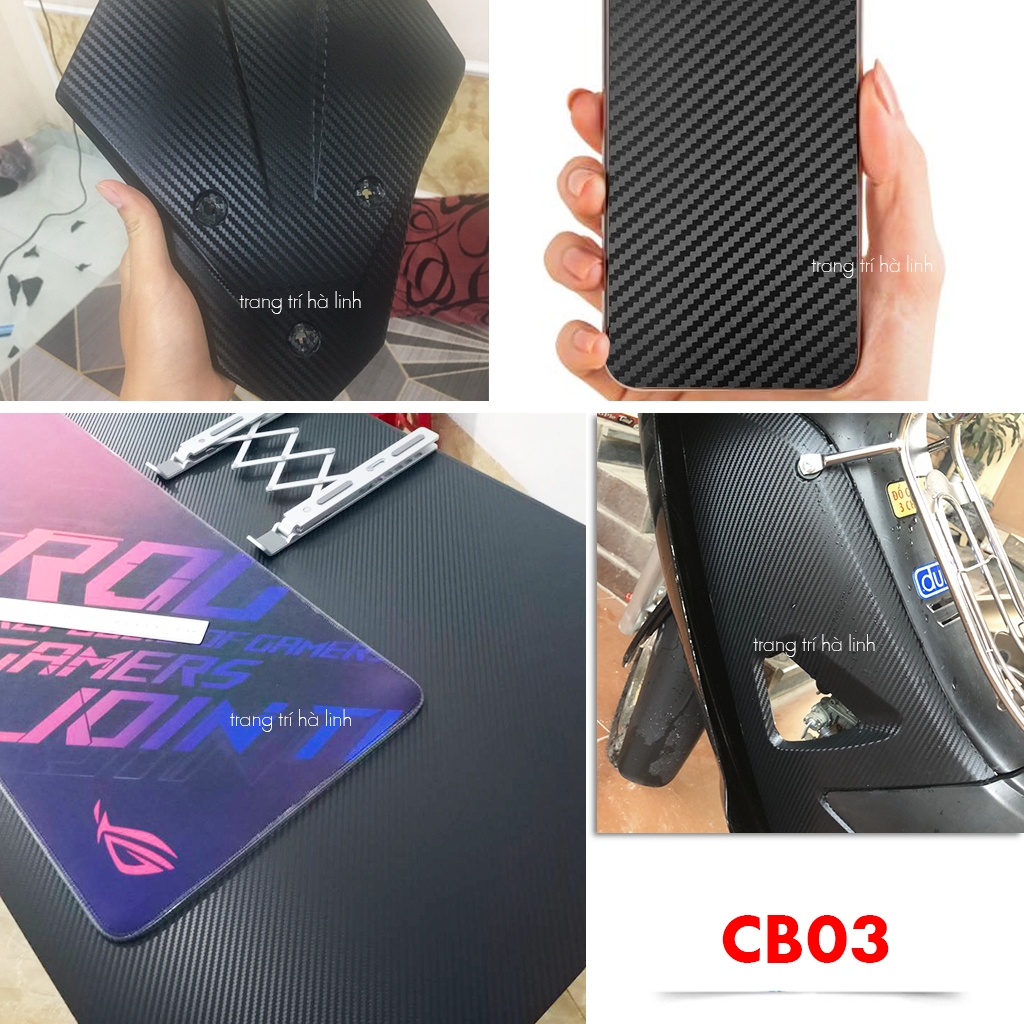 Decal vân carbon 5d dán xe máy ô tô laptop điện thoại vân bóng nhám cao cấp
