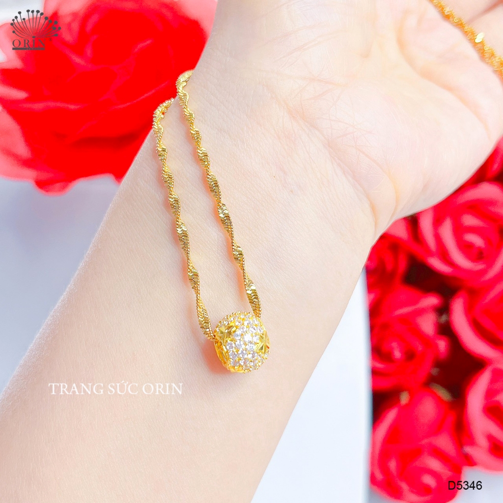 Dây chuyền xoắn mặt trái cầu ngôi sao đính đá cao cấp Orin D5346