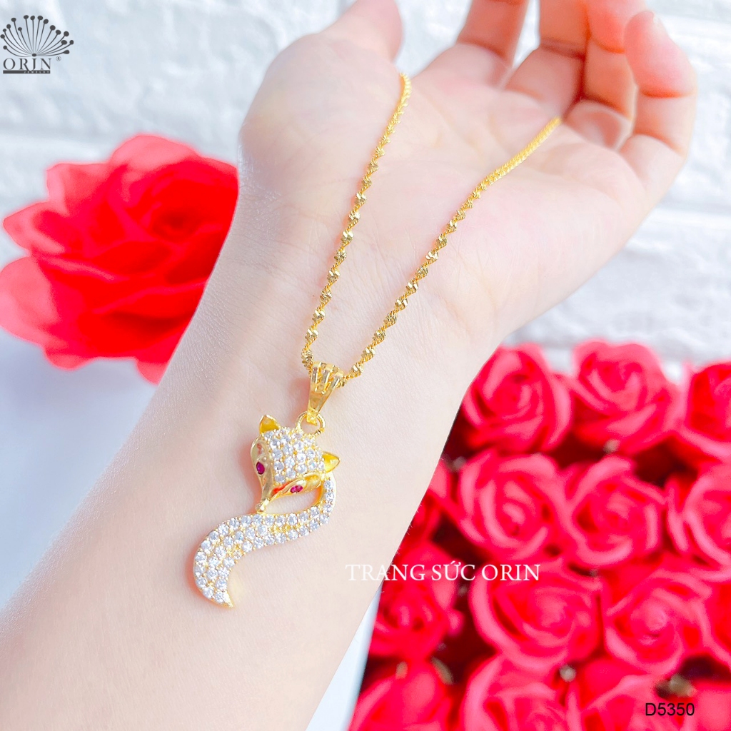 Dây chuyền xoắn mặt hồ ly đính đá cao cấp Orin D5350