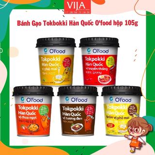 Bánh gạo Tokpokki Hàn Quốc O'Food ăn liền kèm sốt tiện lợi hộp 105gram