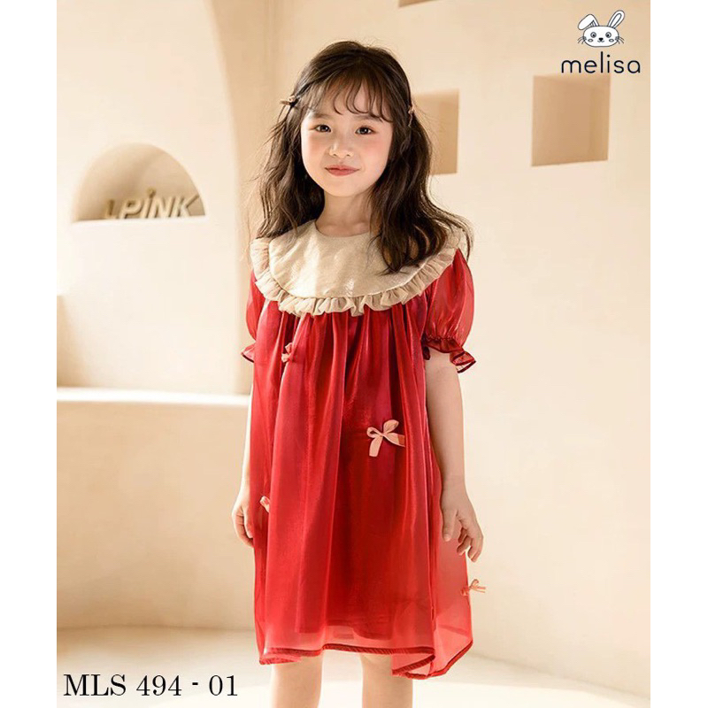Đầm tơ óng Melisa 2 màu xanh đỏ siêu hot hit 10-40kg