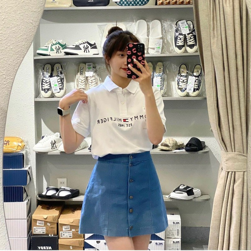Áo POLO Tommy Regular Fit Bright White  EST 1985 Tommy HÀN QUỐC nam nữ | Fox Sneaker