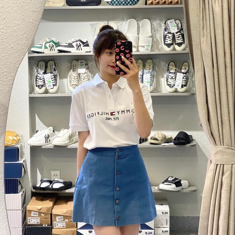 Áo POLO Tommy Regular Fit Bright White  EST 1985 Tommy HÀN QUỐC nam nữ | Fox Sneaker
