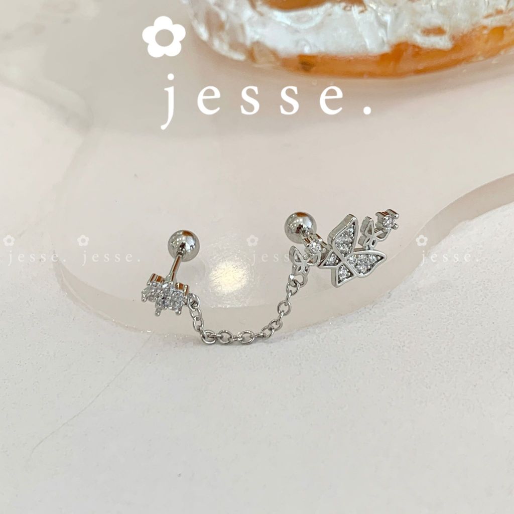 1  chiếc  khuyên tai  xích 2 lỗ jessevn