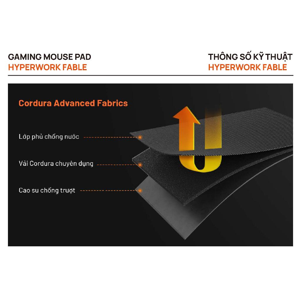 Bàn di chuột chơi game HyperWork FABLE (Cordura Fabric) Gaming Mouse Pad Humanmotion