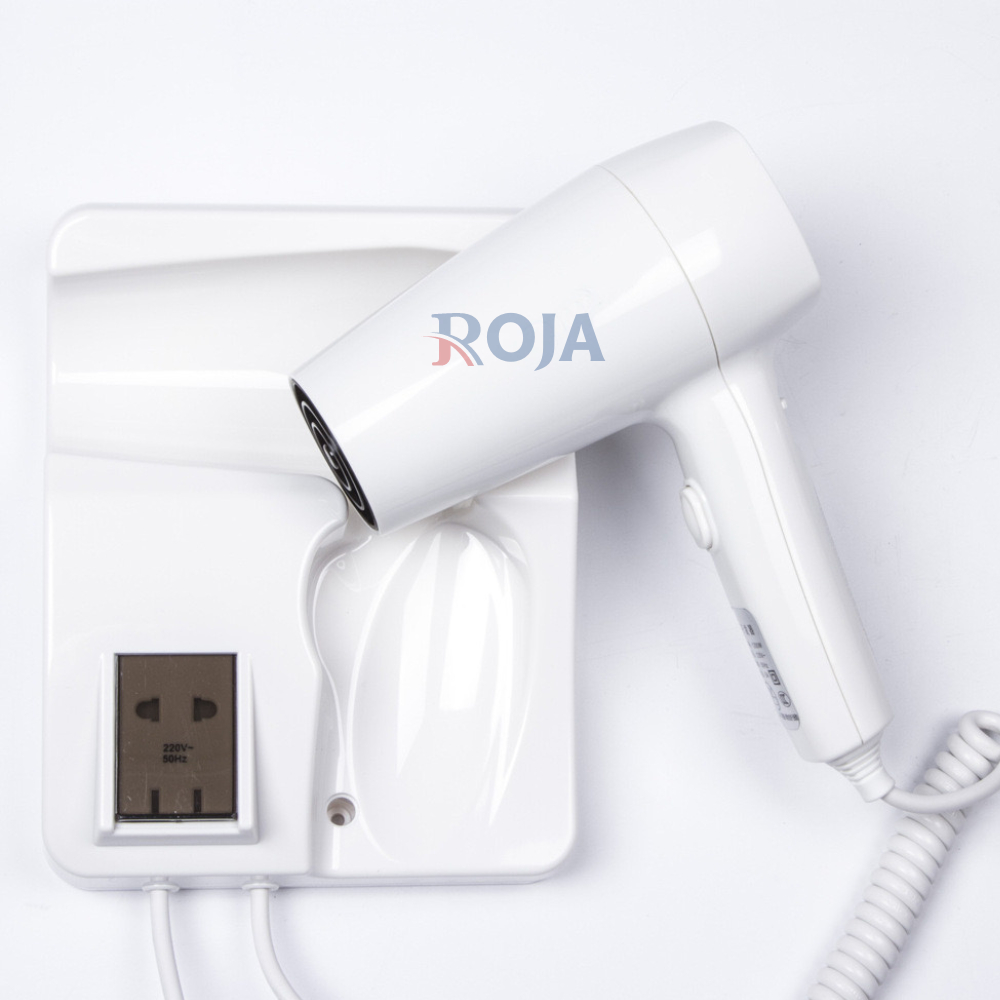 Máy Sấy Tóc Phòng Tắm Khách Sạn Có Ổ Cắm Gắn Tường Cao Cấp ROJA