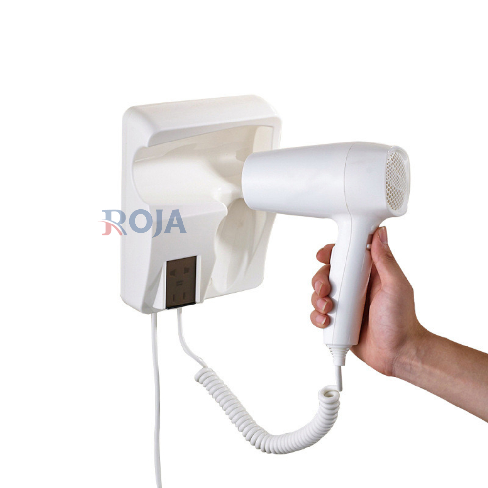 Máy Sấy Tóc Phòng Tắm Khách Sạn Có Ổ Cắm Gắn Tường Cao Cấp ROJA