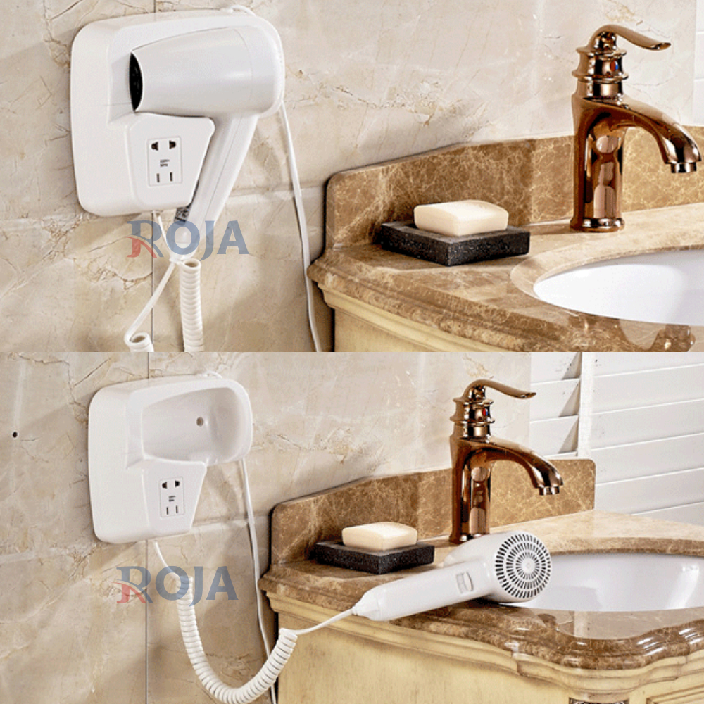 Máy Sấy Tóc Phòng Tắm Khách Sạn Có Ổ Cắm Gắn Tường Cao Cấp ROJA