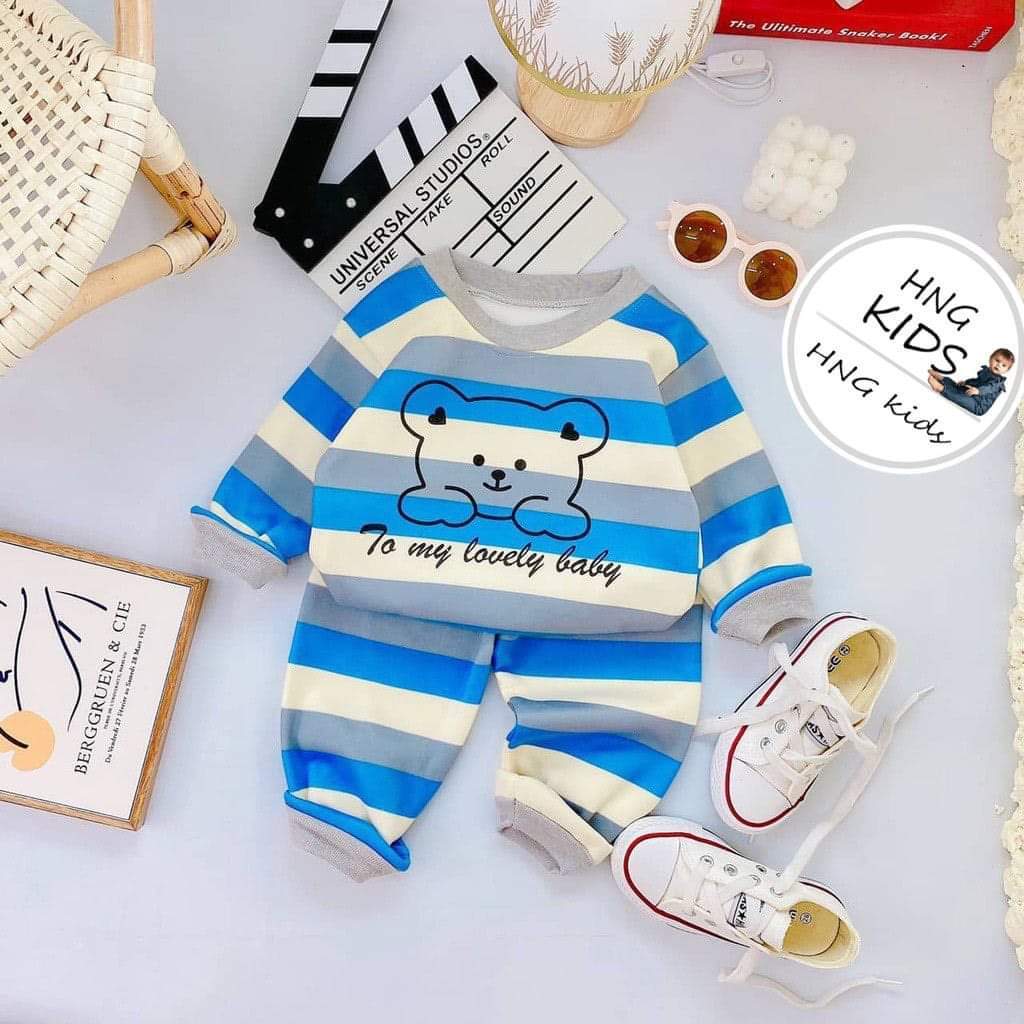 Bộ Quần Áo Thu Đông Nỉ Bông, bao ấm, bao xinh, mềm mịn, dài tay, cho bé trai, bé gái BD118