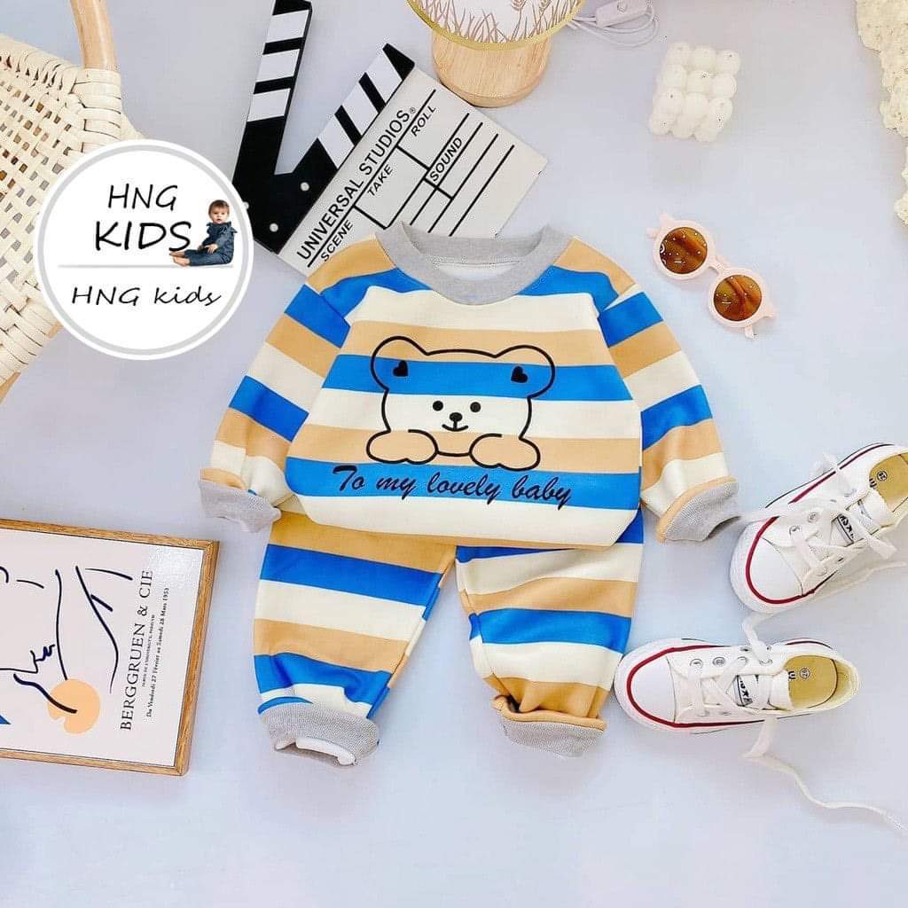 Bộ Quần Áo Thu Đông Nỉ Bông, bao ấm, bao xinh, mềm mịn, dài tay, cho bé trai, bé gái BD118