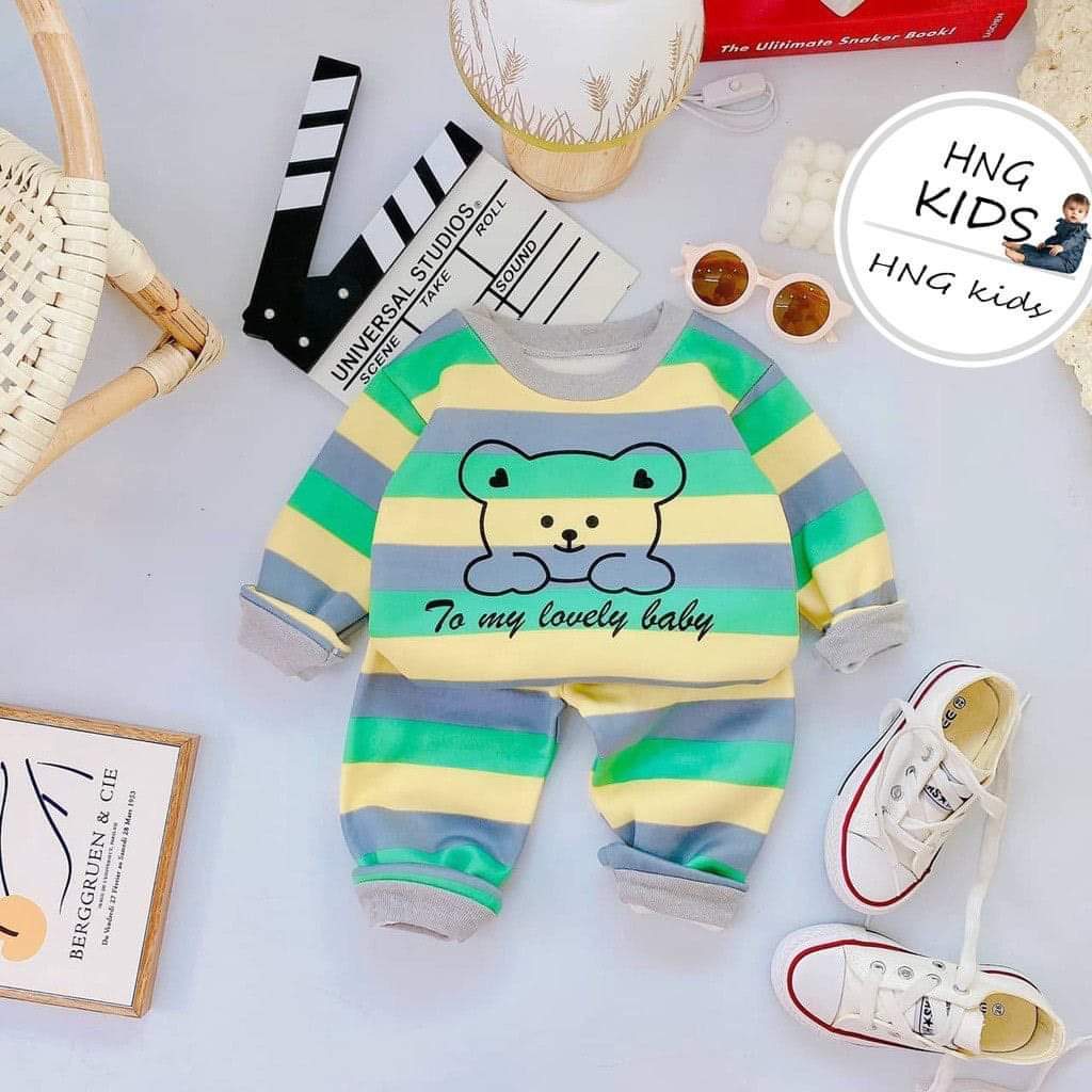 Bộ Quần Áo Thu Đông Nỉ Bông, bao ấm, bao xinh, mềm mịn, dài tay, cho bé trai, bé gái BD118