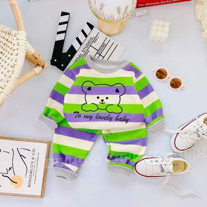 Bộ Quần Áo Thu Đông Nỉ Bông, bao ấm, bao xinh, mềm mịn, dài tay, cho bé trai, bé gái BD118