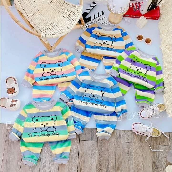 Bộ Quần Áo Thu Đông Nỉ Bông, bao ấm, bao xinh, mềm mịn, dài tay, cho bé trai, bé gái BD118