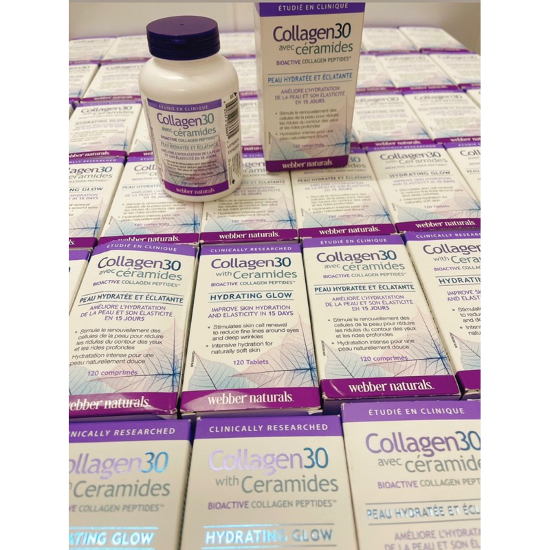 Date 2025-2026 Viên uống đẹp da Collagen 30 with Biotin webber Naturals canada