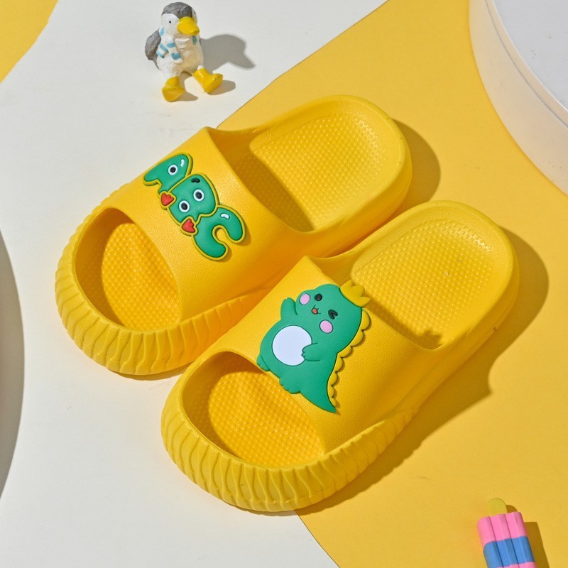 Dép lê Đi Trong Nhà Đế Mềm Chống Trượt Họa Tiết Hoạt Hình Dễ Thương Cho Bé Gái Bé Trai Hình Khủng Long