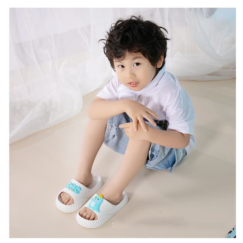 Dép lê Đi Trong Nhà Đế Mềm Chống Trượt Họa Tiết Hoạt Hình Dễ Thương Cho Bé Gái Bé Trai Hình Khủng Long