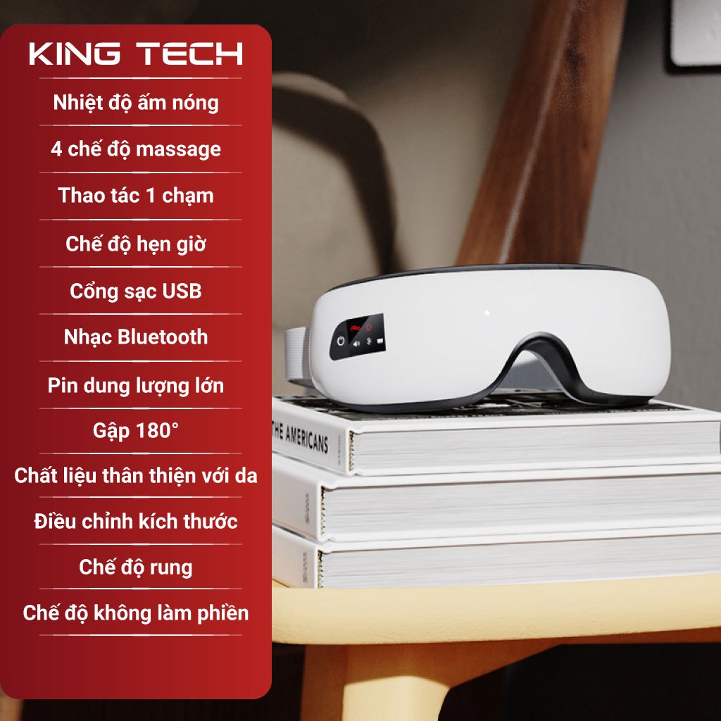 Máy Massage Mắt Bản Nâng Cấp 4 Chế Độ Massage Tích Hợp Chế Độ Rung Kết Nối Bluetooth Làm Giảm Mỏi Mắt và Lưu Thông Máu