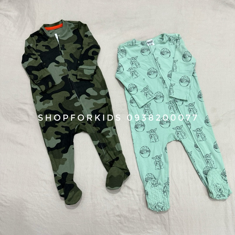 Body sleep sleepsuit cotton cho bé trai bé gái liền tất không tất chân, thun mềm mát