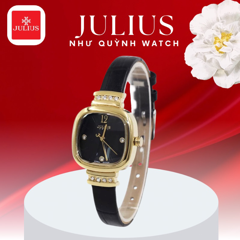 Đồng hồ nữ Hàn Quốc Julius JA-863B dây da (Đen)