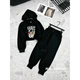 Set bộ nỉ crotop mickey rút eo