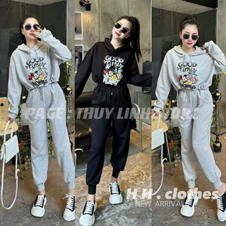 Set bộ nỉ crotop mickey rút eo