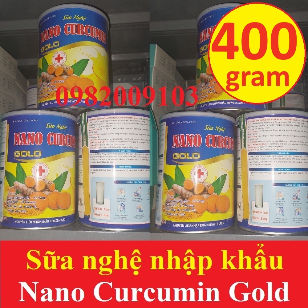 NANO CURCUMIN GOLD DIAMOND MILK hộp 150/400/900g,Sữa bột dinh dưỡng tinh chất nghệ nano hỗ trợ viêm loét dạ dày