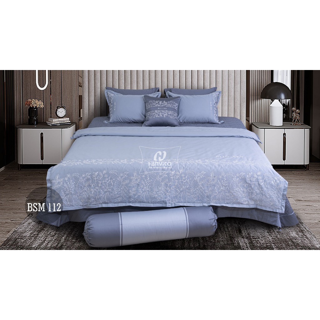 Bộ ga phủ thêu Blue Sky – BSM112