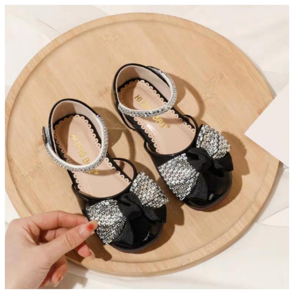 Giầy quai đá 102 bít nơ thời trang công chúa gồm 3 màu xinh yêu cho bé