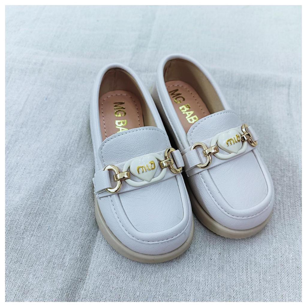 Giầy Tây thời trang Mio phối 2 mầu Kem, Đen cho bé Trai bé Gái đi học và đi chơi 21-35