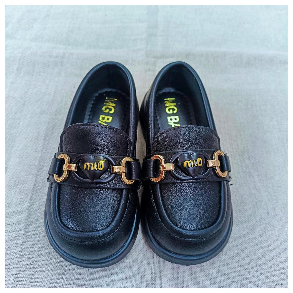 Giầy Tây thời trang Mio phối 2 mầu Kem, Đen cho bé Trai bé Gái đi học và đi chơi 21-35