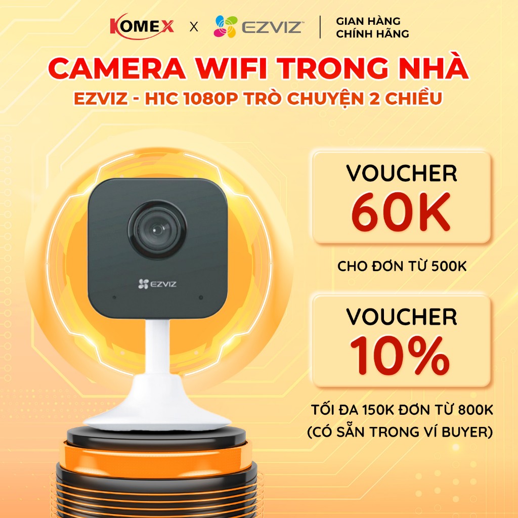 Camera EZVIZ Wifi trong nhà - H1C Độ phân giải 1080P đàm thoại 2 chiều