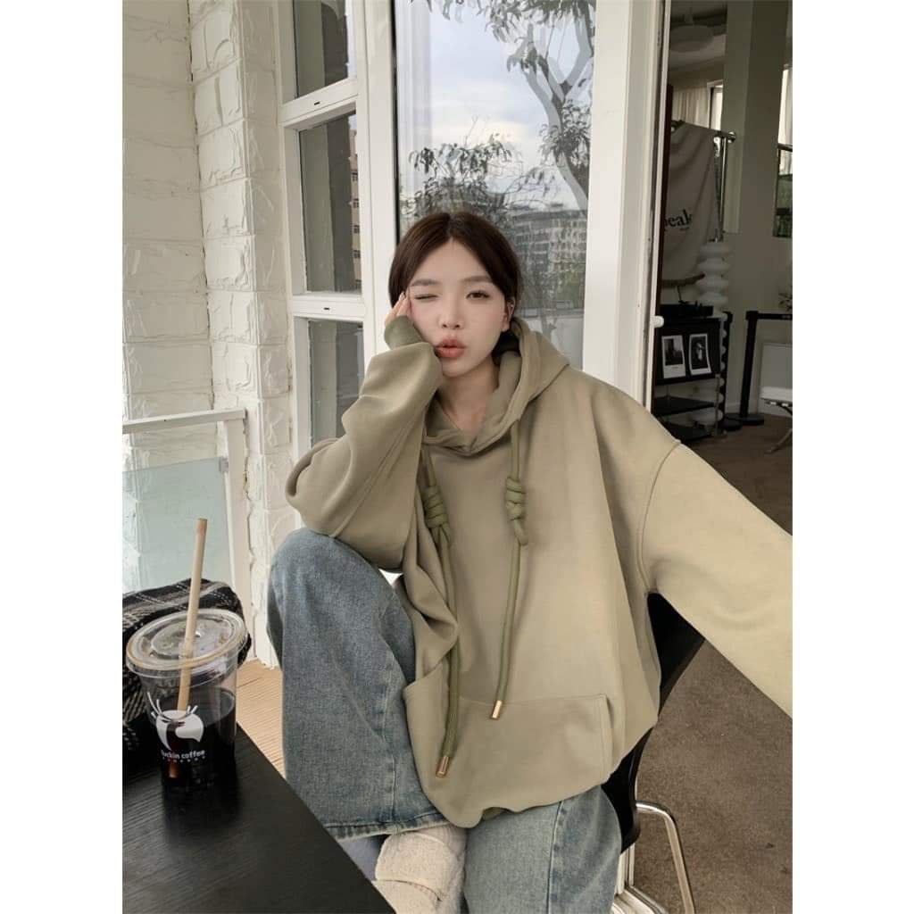 Áo nỉ hoodie nữ form rộng HOODIE TRƠN KH cute hàn quốc THUUNISEX M1147