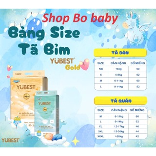 Tã / Bỉm Yubest Gold/Night/Angel nội địa trung size S90/M84/L78/XL72/XXL66/XXXL66 (hàng có tem phụ)