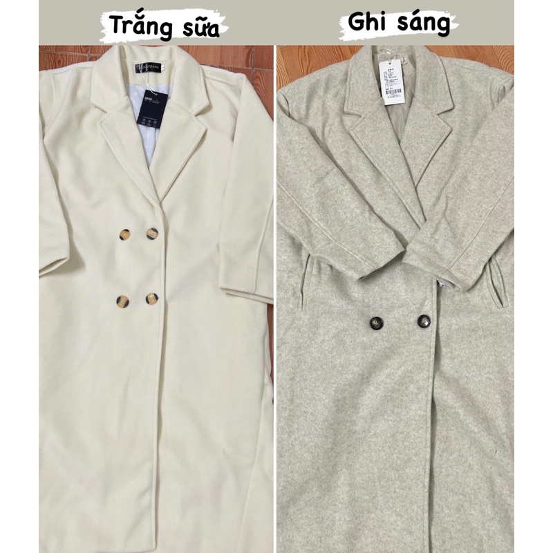Áo Khoác Dạ Dáng Dài Màu Hai Màu Siêu Xinh Phong Cách Sang Chảnh Có Ảnh Thật_ Hàng Order QCCC