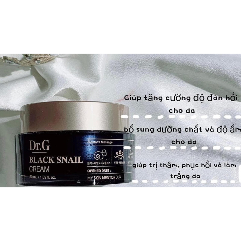 KEM DƯỠNG DA ỐC SÊN ĐEN DR.G BLACK SNAIL CREAM 50ml