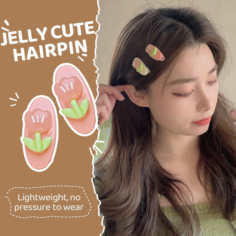 Set 2 Kẹp Hoa Tuylip Oval Mới Siêu Xinh Cho Nữ