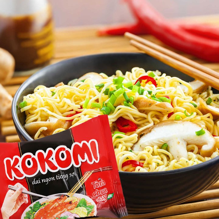 Mì KOKOMI tôm chua cay thùng 30 gói 65g
