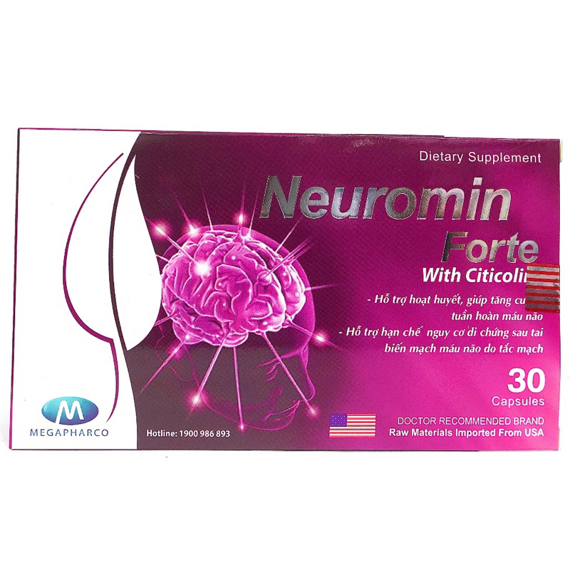 Viên uống bổ não, tăng lưu thông máu, giảm rối loạn tiền đình - NEUROMINT FORTE H30v