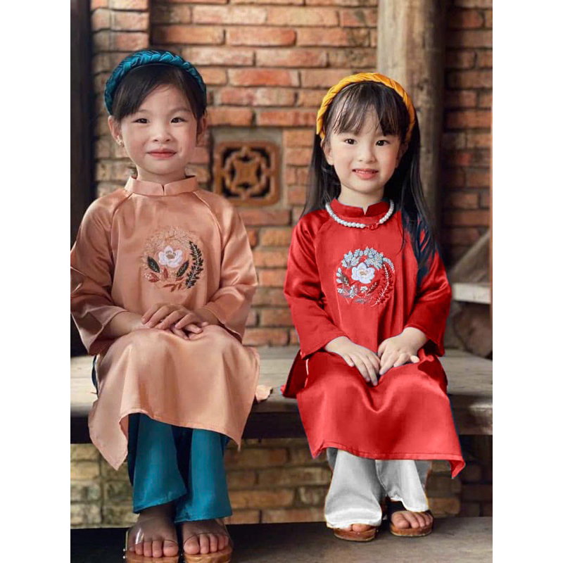 Áo dài cô ba sài gòn bé gái 2 màu kích cỡ 10-50 kg